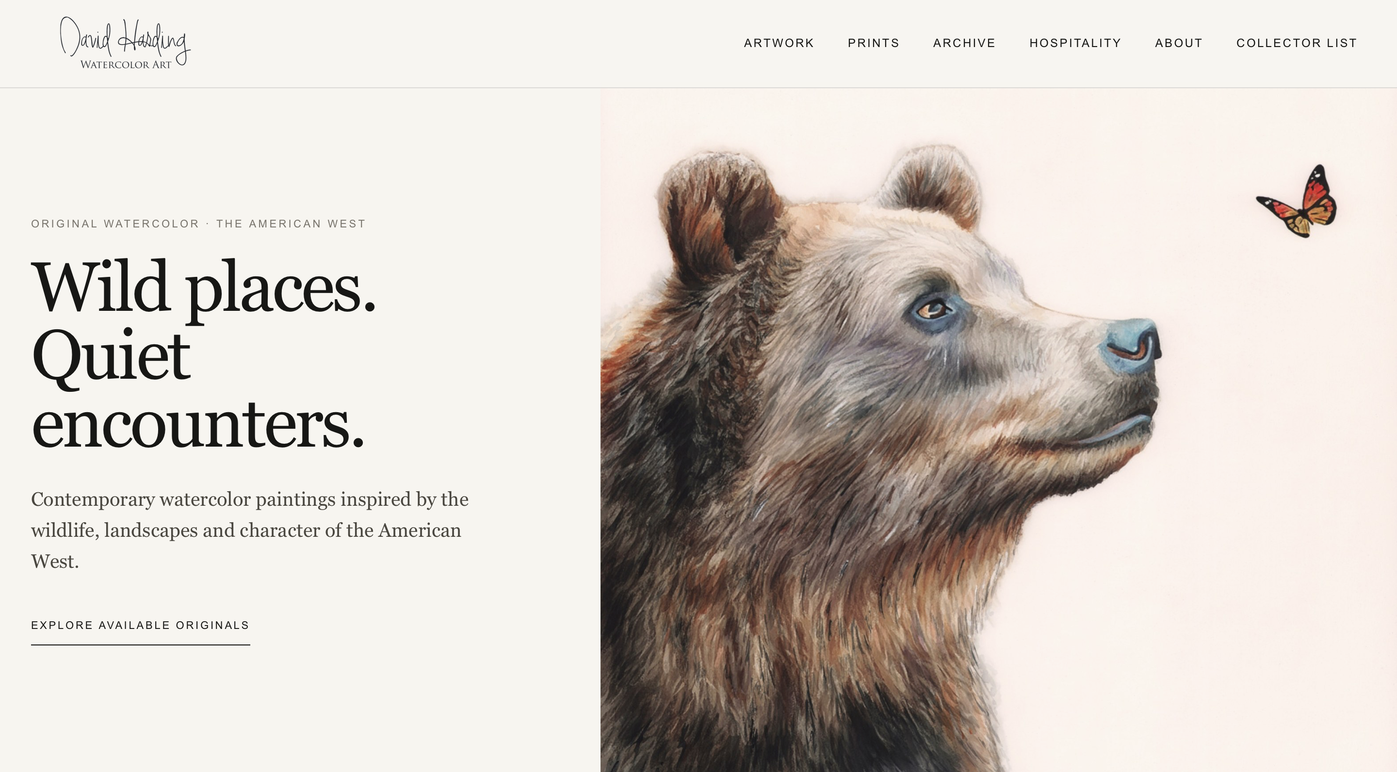 David Harding Art website homepage